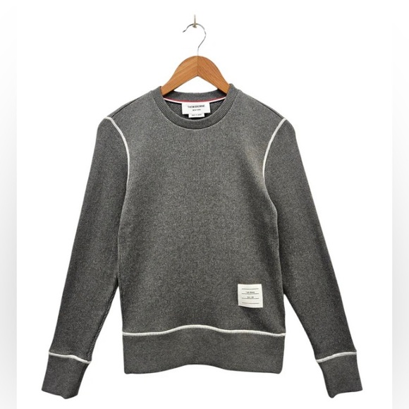Thom Browne Sweaters - Thom Browne "Contrast Stitch" Cotton Popover